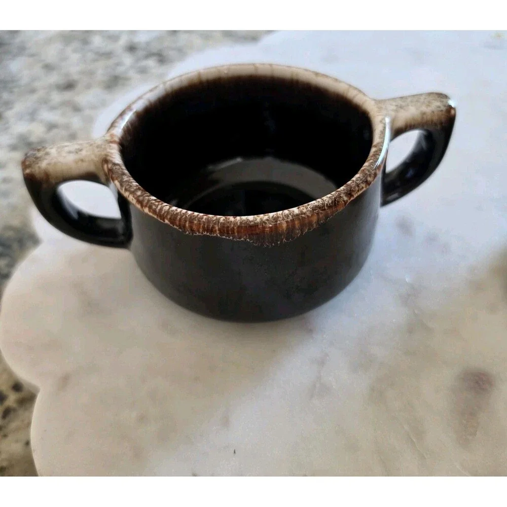 Vintage Pfaltzgraff Gourmet Brown Drip Stoneware Creamer & Sugar Bowl 22 24 USA